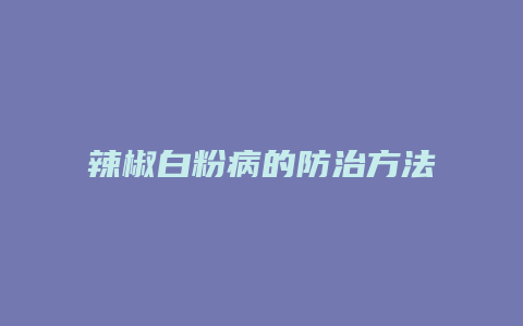 辣椒白粉病的防治方法