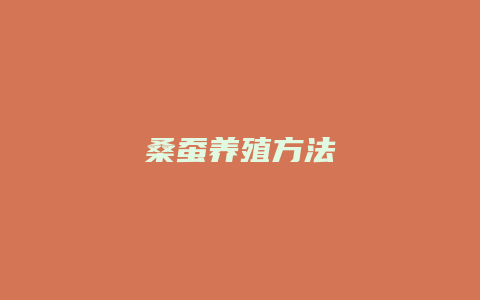 桑蚕养殖方法