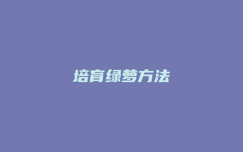 培育绿萝方法