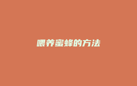 喂养蜜蜂的方法