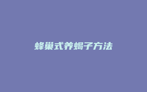 蜂巢式养蝎子方法