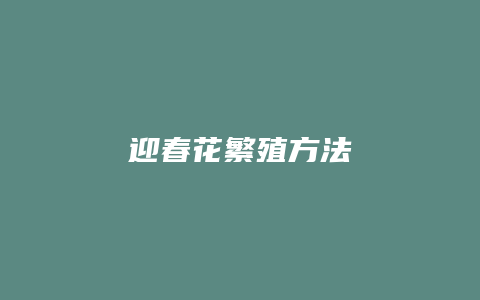 迎春花繁殖方法