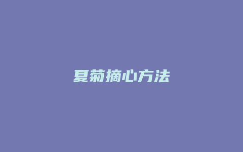 夏菊摘心方法