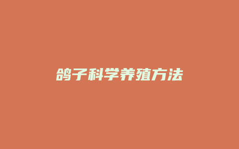 鸽子科学养殖方法