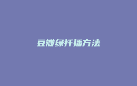 豆瓣绿扦插方法