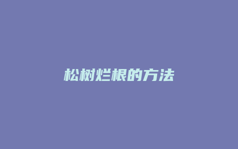 松树烂根的方法