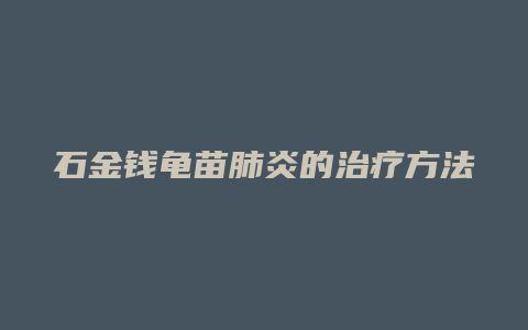 石金钱龟苗肺炎的治疗方法