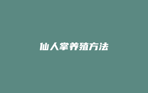 仙人掌养殖方法