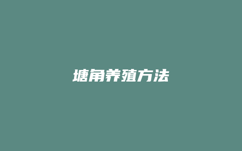 塘角养殖方法