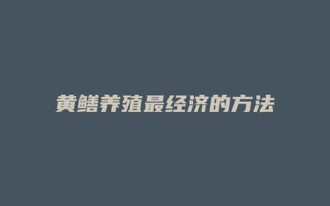 黄鳝养殖最经济的方法