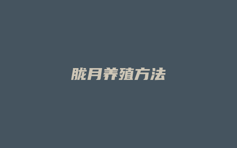 胧月养殖方法