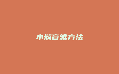 小鹅育雏方法