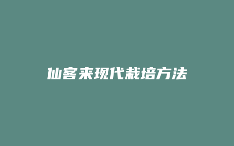 仙客来现代栽培方法