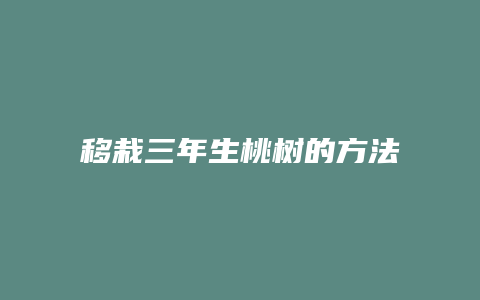 移栽三年生桃树的方法