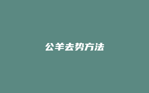 公羊去势方法