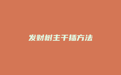 发财树主干插方法