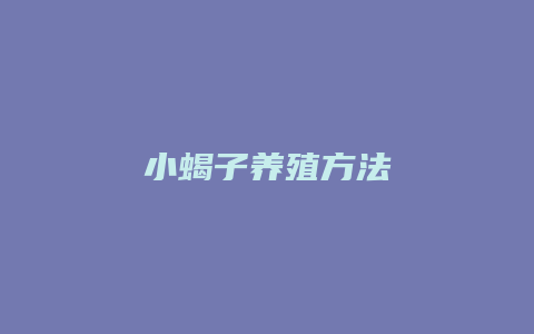 小蝎子养殖方法