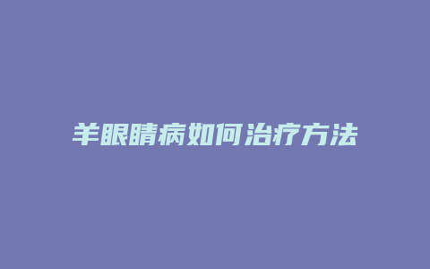 羊眼睛病如何治疗方法