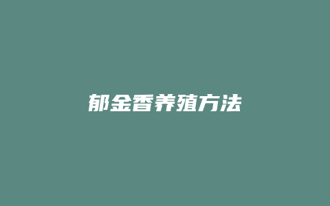 郁金香养殖方法