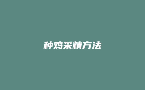 种鸡采精方法