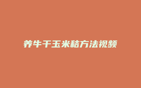 养牛干玉米秸方法视频