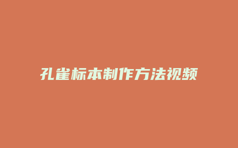 孔雀标本制作方法视频