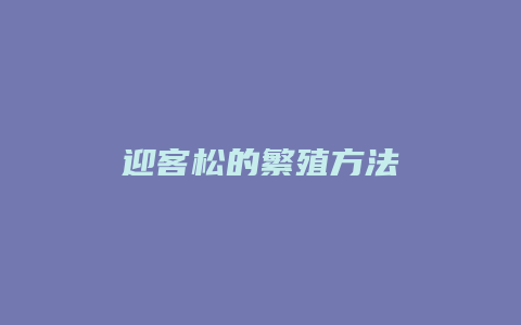 迎客松的繁殖方法