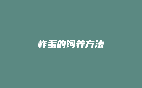 柞蚕的饲养方法