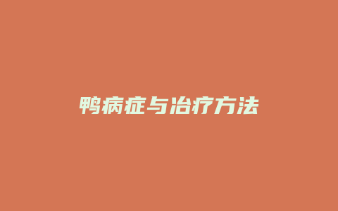 鸭病症与冶疗方法