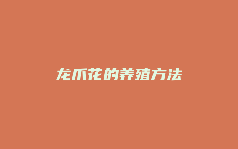 龙爪花的养殖方法