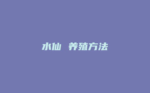 水仙 养殖方法