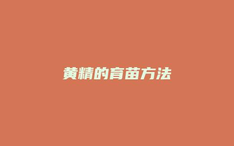 黄精的育苗方法