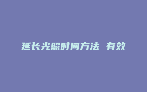 延长光照时间方法 有效