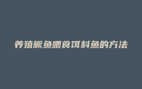 养殖鳜鱼喂食饵料鱼的方法