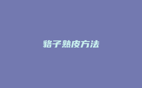 貉子熟皮方法