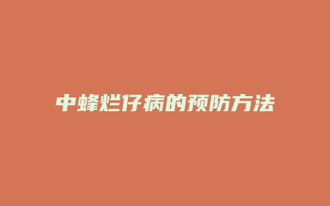 中蜂烂仔病的预防方法