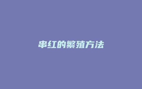 串红的繁殖方法