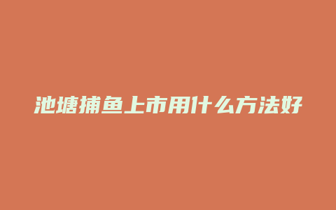 池塘捕鱼上市用什么方法好点