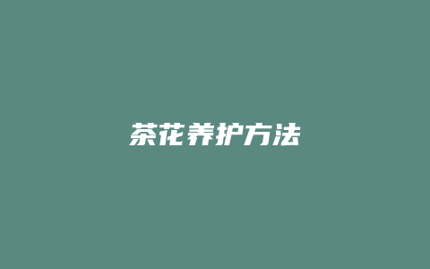 茶花养护方法