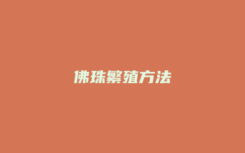 佛珠繁殖方法