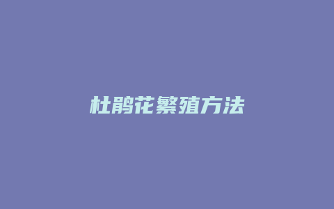 杜鹃花繁殖方法