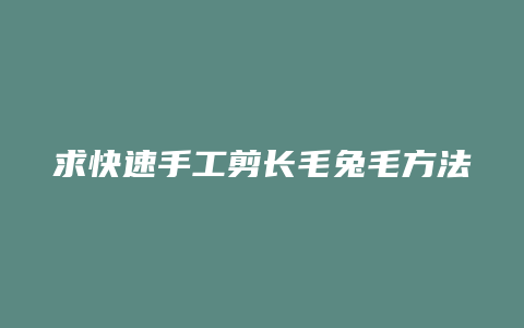 求快速手工剪长毛兔毛方法