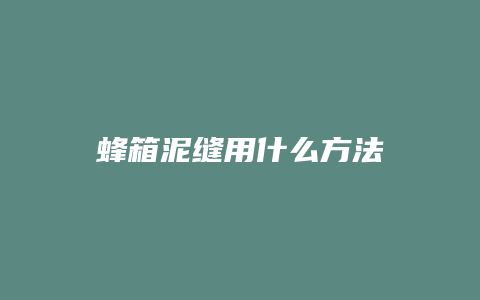 蜂箱泥缝用什么方法