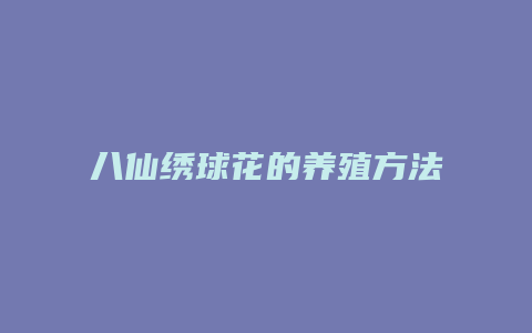 八仙绣球花的养殖方法