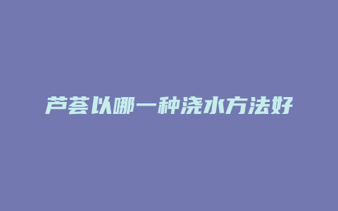 芦荟以哪一种浇水方法好