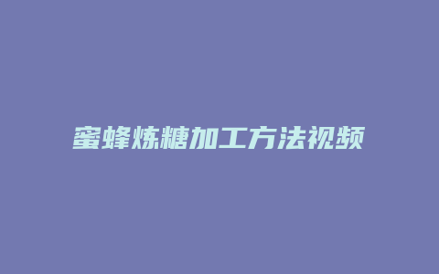 蜜蜂炼糖加工方法视频