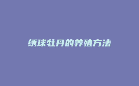 绣球牡丹的养殖方法