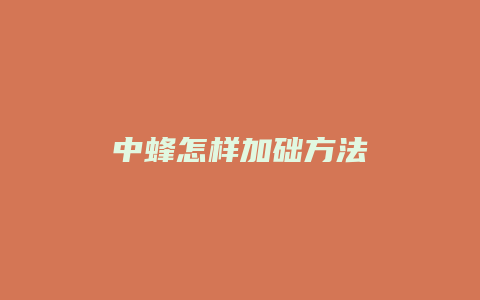 中蜂怎样加础方法