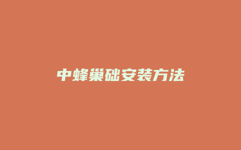 中蜂巢础安装方法